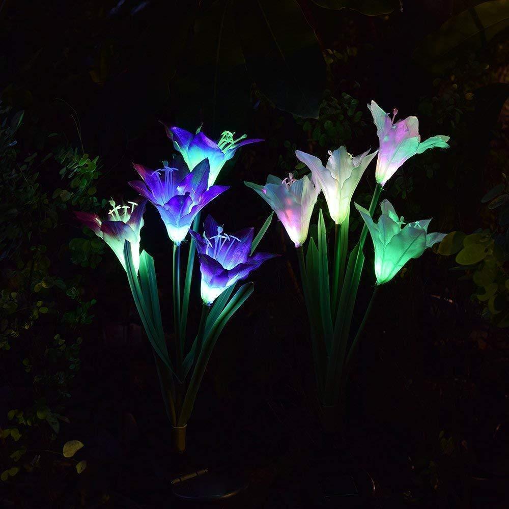 Solar Powered  Lily Flower & butterfly Light