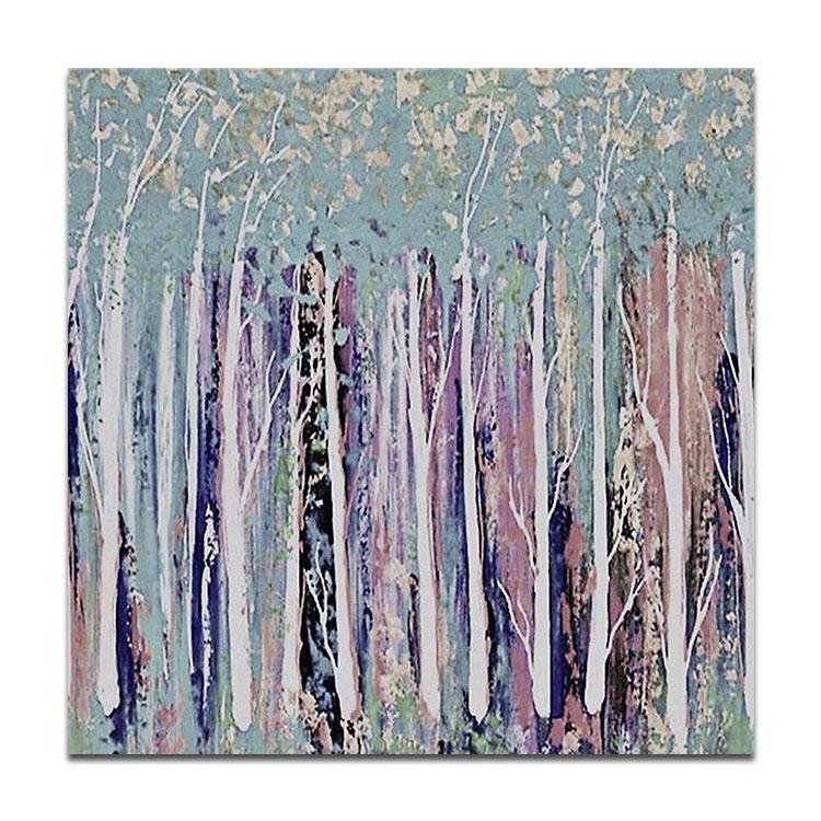 Birch forest canvas painting