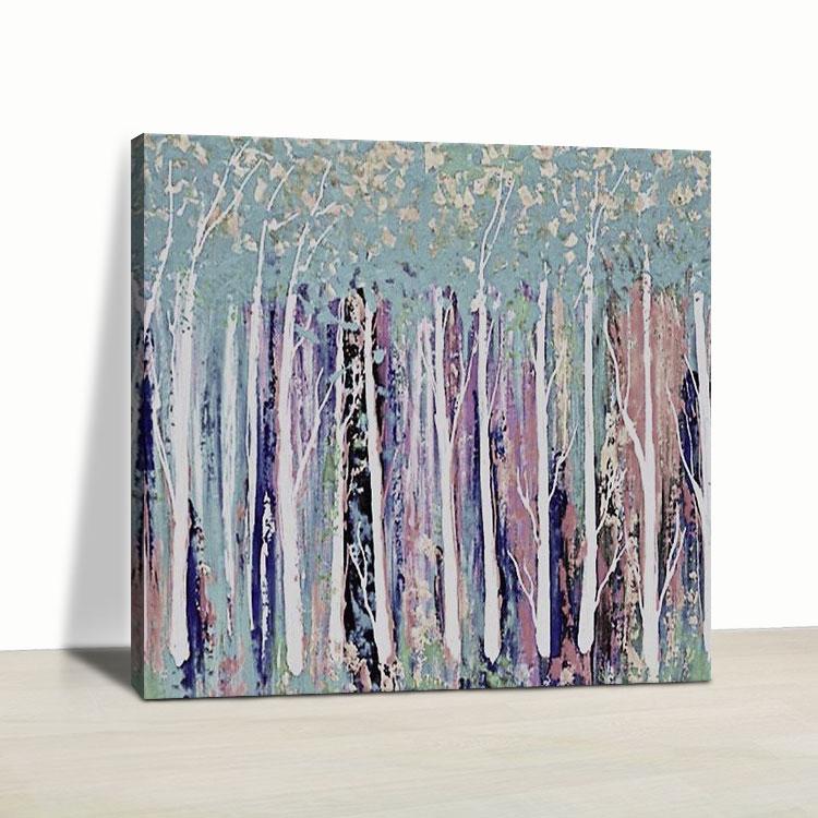 Birch forest canvas painting