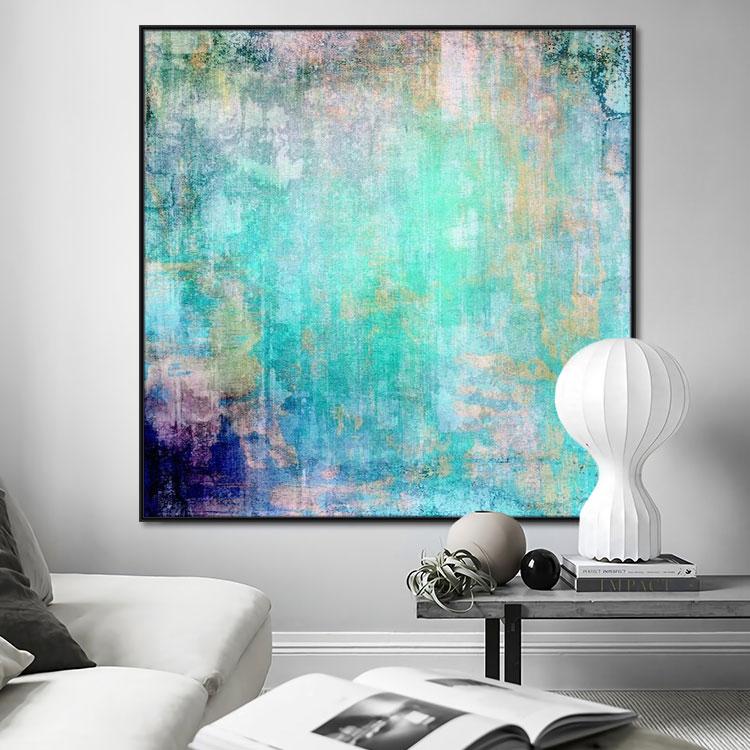 Modern abstract art blue zone