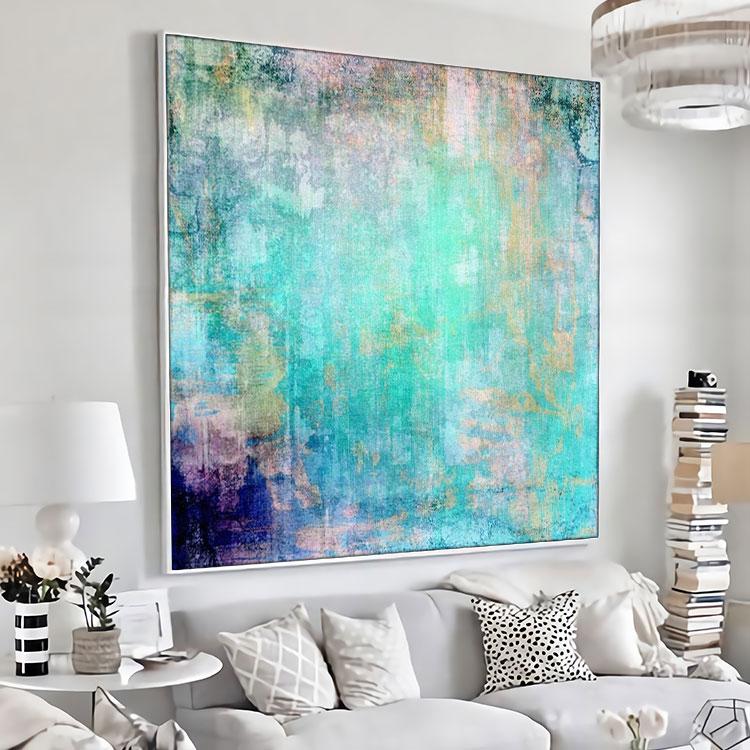 Modern abstract art blue zone