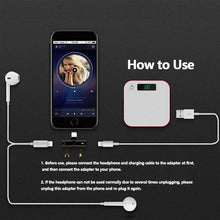 Load image into Gallery viewer, 2 in 1 Dual Potrs Audio Headphone Splitter Cable for iPhone 7/7Plus/8/X