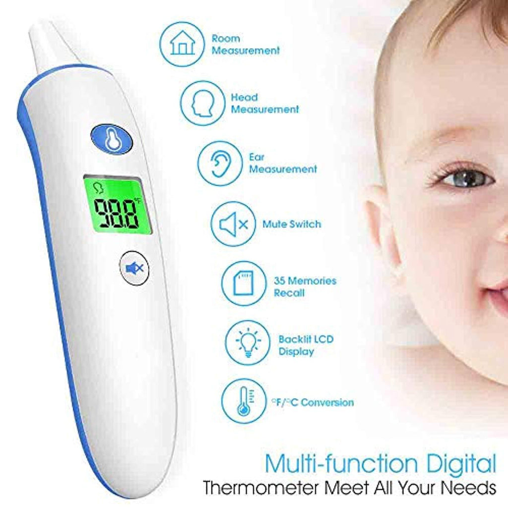 Upgraded Baby Thermometer, Digital Medical Forehead and Ear Thermometer, Kid and Adult Thermometer for Fever, Accurate Reading Infant Infrared Temporal Thermometer for Body, Surface and Room