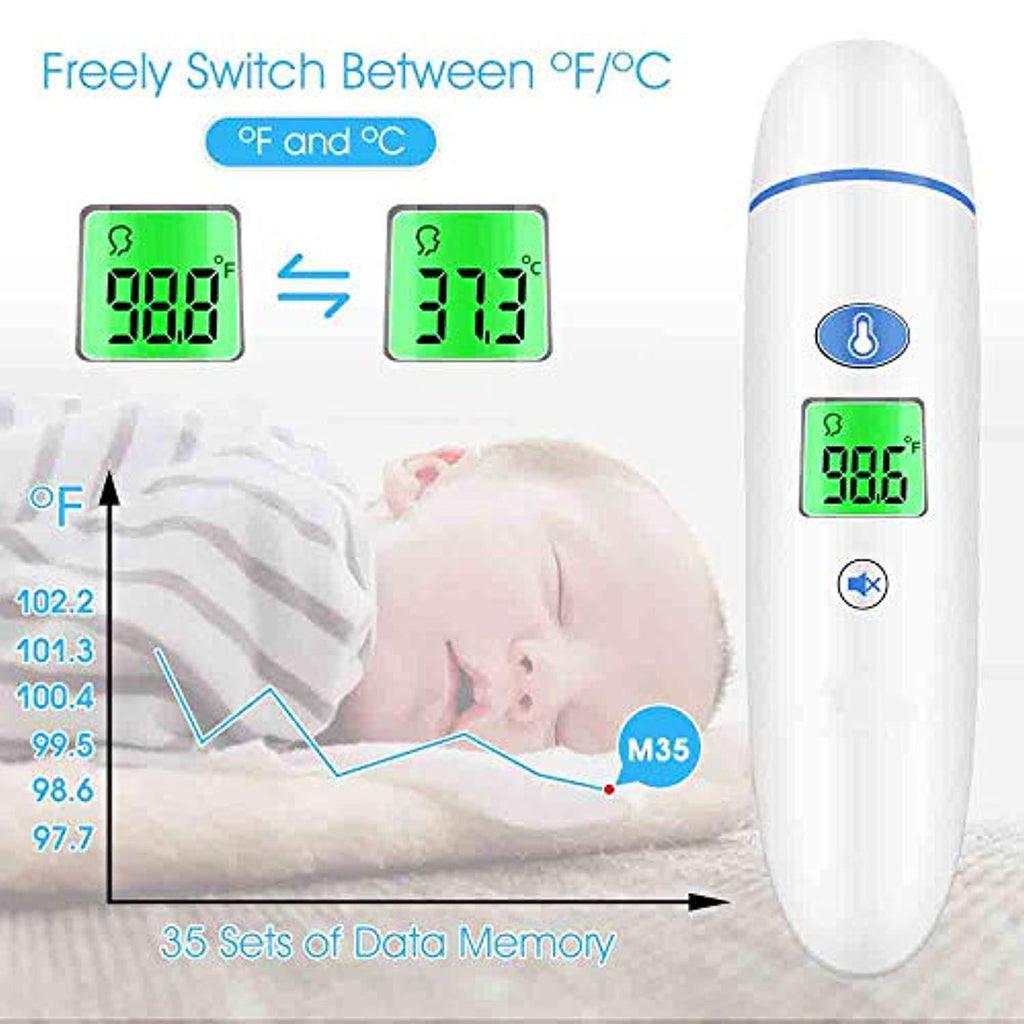 Upgraded Baby Thermometer, Digital Medical Forehead and Ear Thermometer, Kid and Adult Thermometer for Fever, Accurate Reading Infant Infrared Temporal Thermometer for Body, Surface and Room