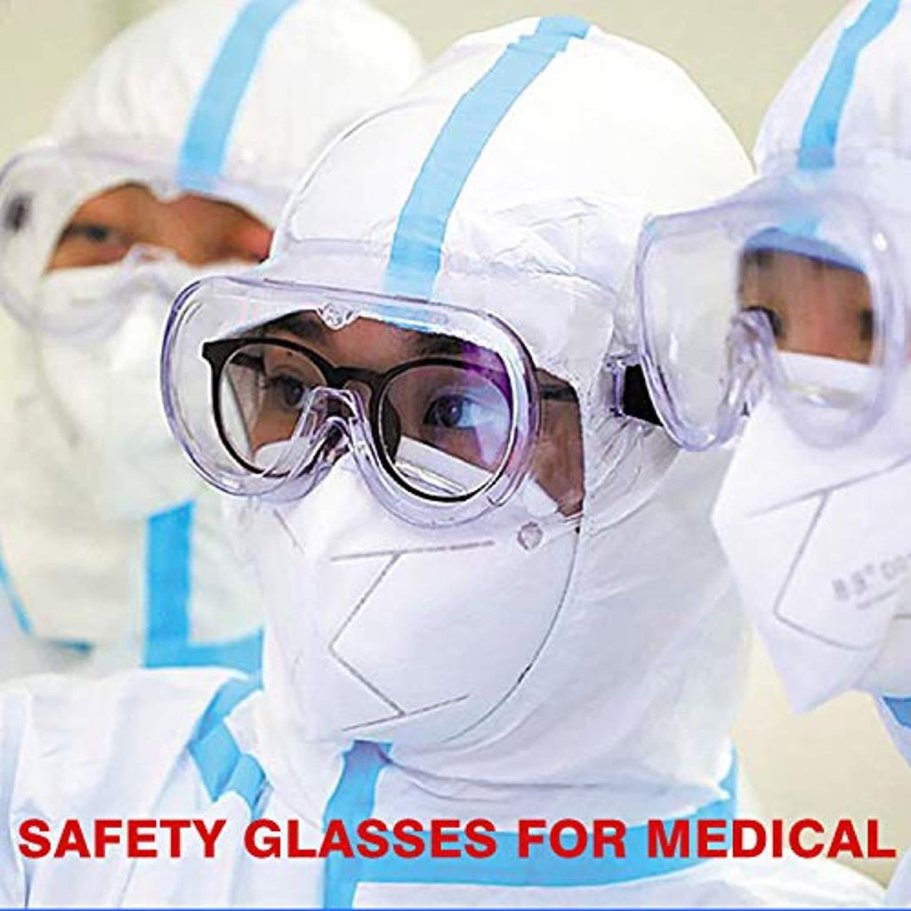 Carfia Safety Glasses with Clear Anti Fog Scratch Resistant Wrap-Around Lenses, No-Slip Grips for Construction, Shooting, Lab Work, and More!