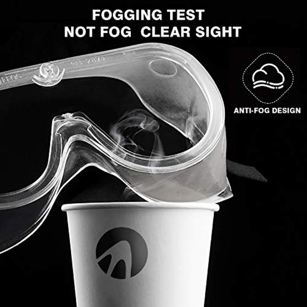 Carfia Safety Glasses with Clear Anti Fog Scratch Resistant Wrap-Around Lenses, No-Slip Grips for Construction, Shooting, Lab Work, and More!