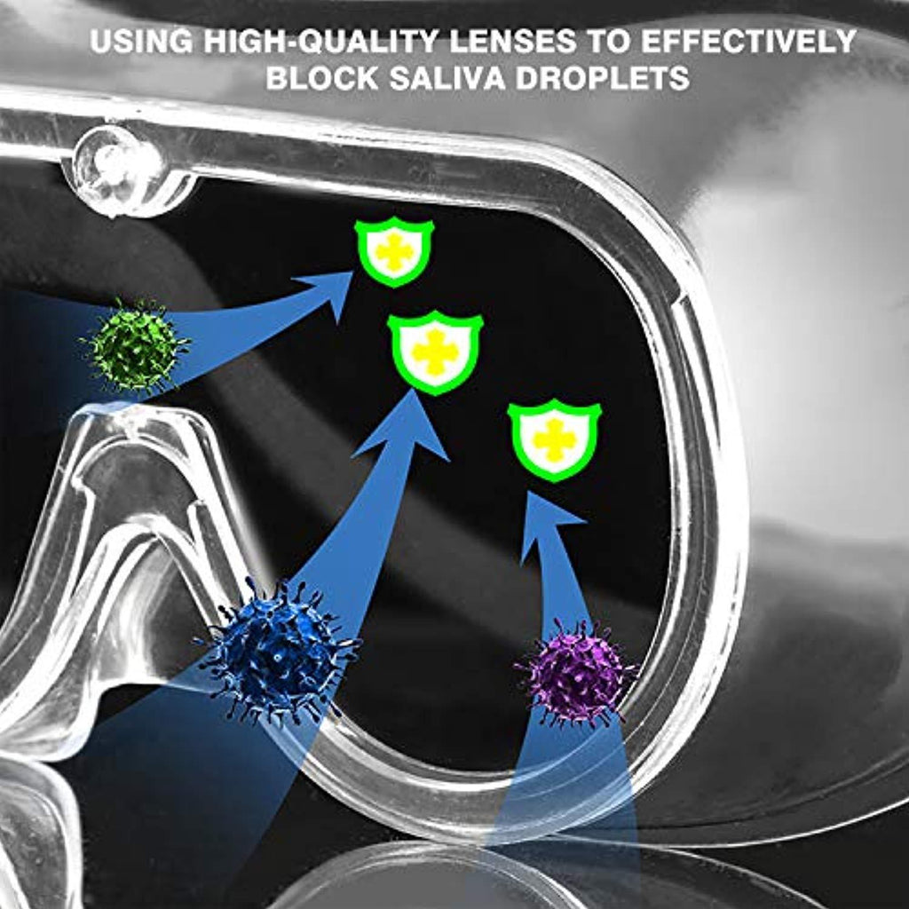 Carfia Safety Glasses with Clear Anti Fog Scratch Resistant Wrap-Around Lenses, No-Slip Grips for Construction, Shooting, Lab Work, and More!