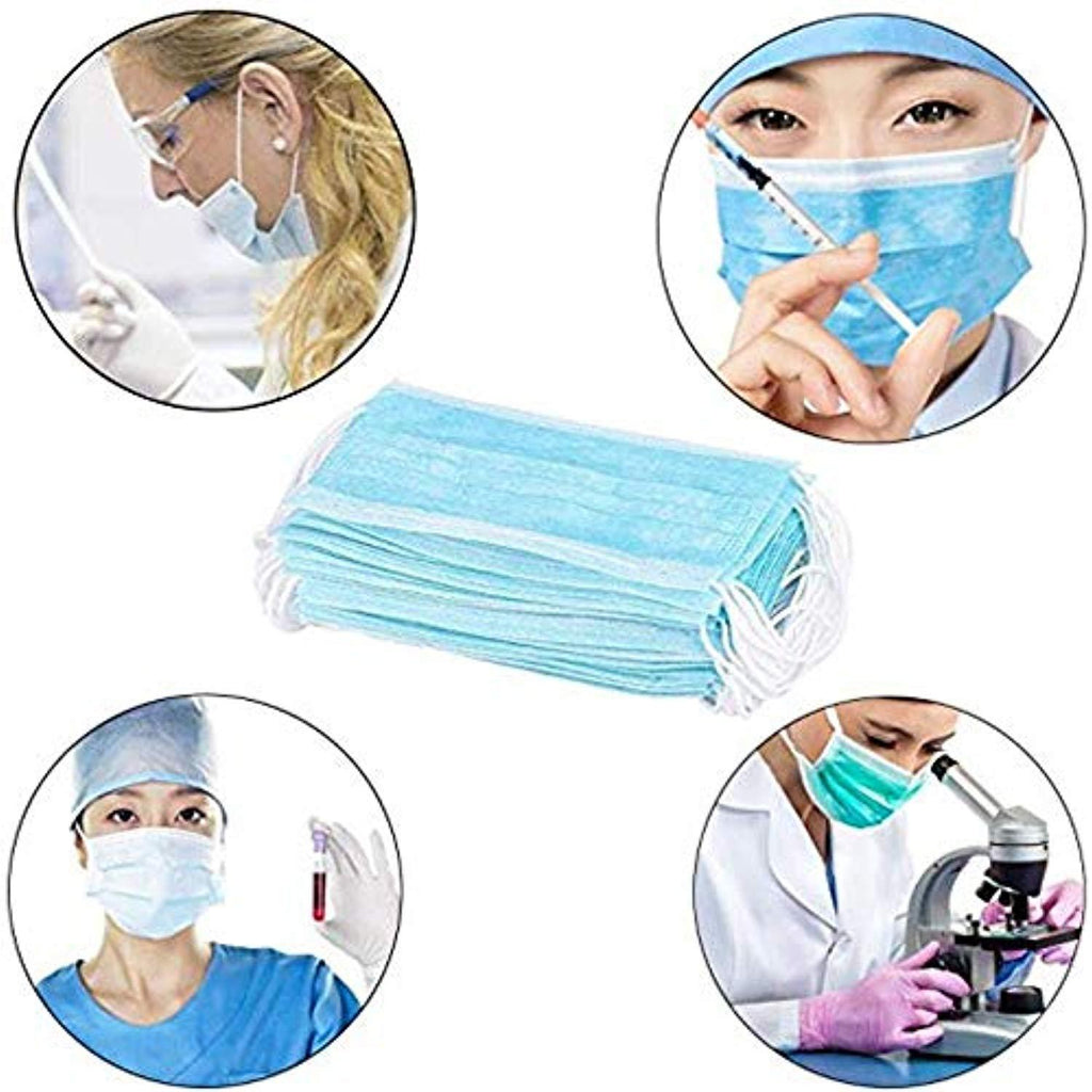 50 PCS Disposable Medical Mask Anti Dust Breathable Antiviral Earloop Face Mask, Comfortable Sanitary Surgical Mask Thick 3-Layer