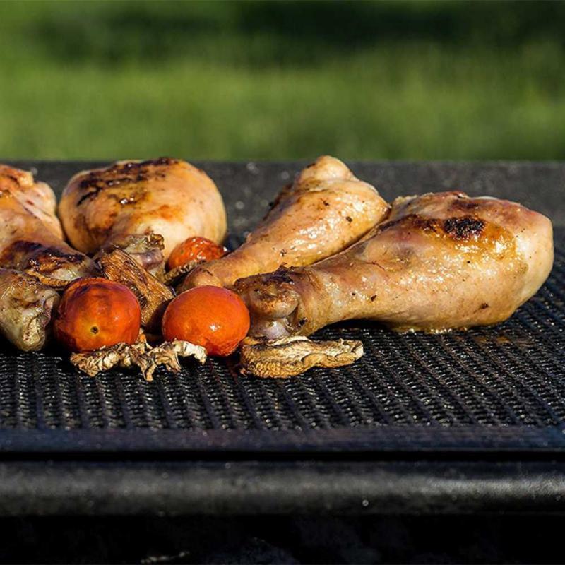BBQ Mat BBQ Grill Mesh Teflon Non-Stick Heat Resistance Improve Thermal Conductivity Mats BBQ Mat