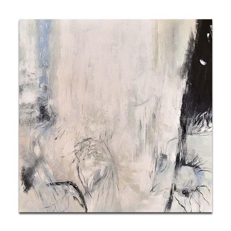 Hand-painted abstract of large oil painting debris flow