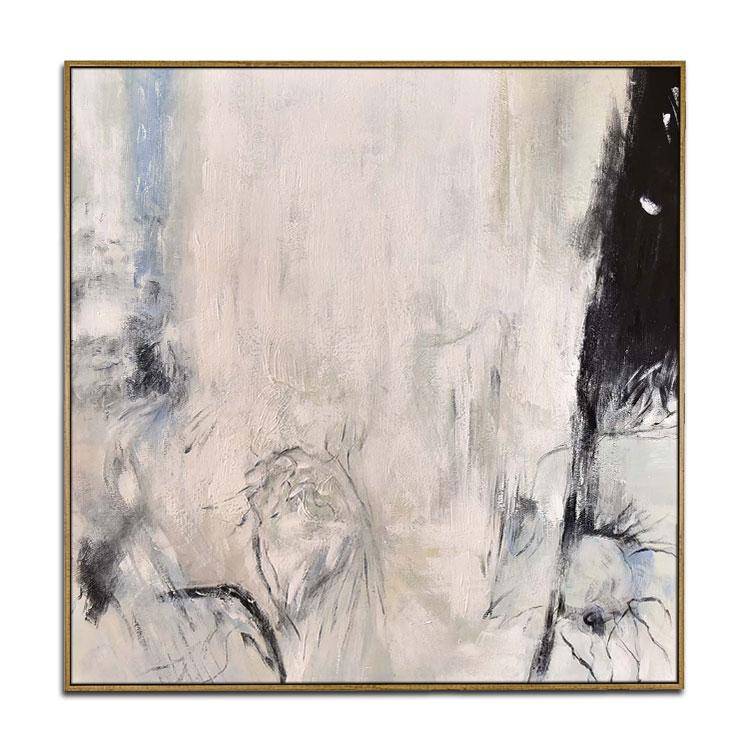Hand-painted abstract of large oil painting debris flow