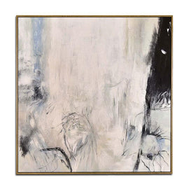 Hand-painted abstract of large oil painting debris flow