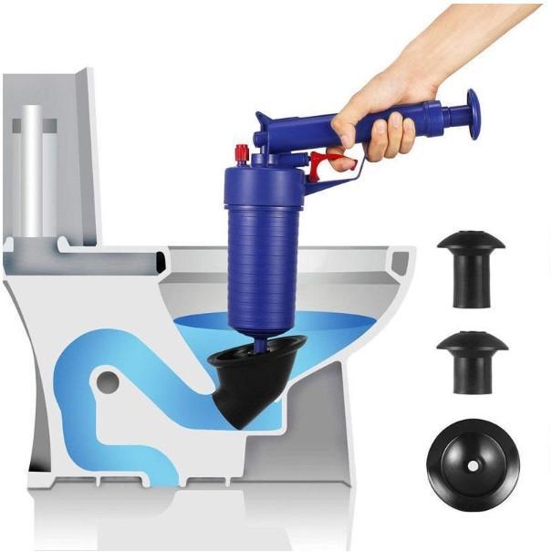 Air Powered High Pressured Drain Plunger Pump for Sink Bath Toilets