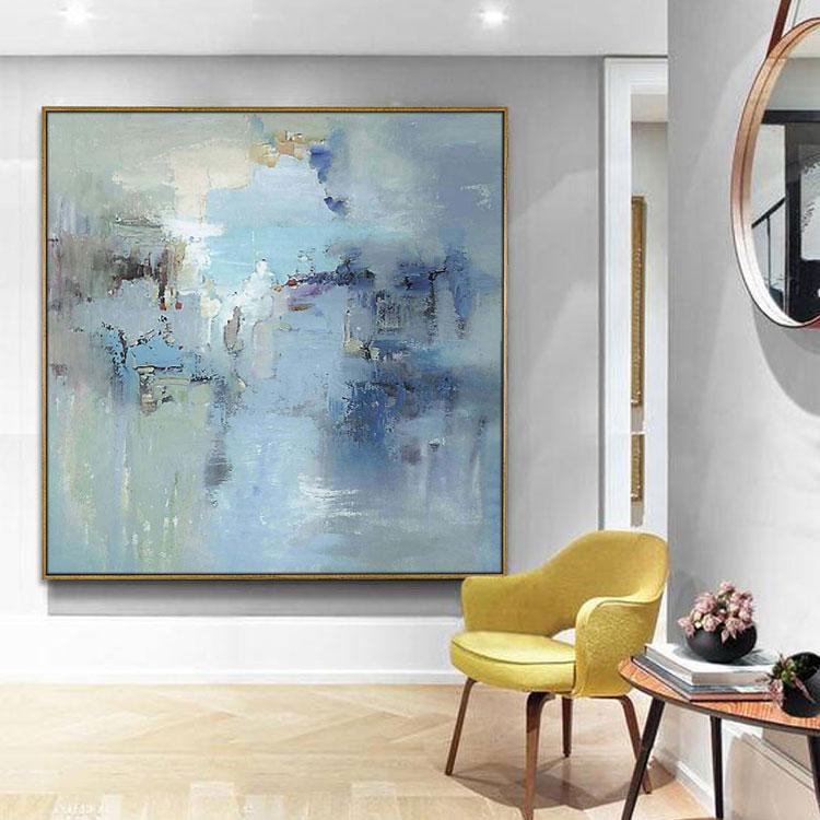 Oil painting canvas large size,After rain the empty mountain