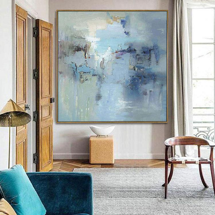 Oil painting canvas large size,After rain the empty mountain