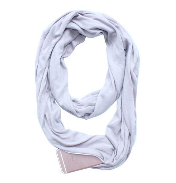 Women Convertible Pocket Scarf with Zipper