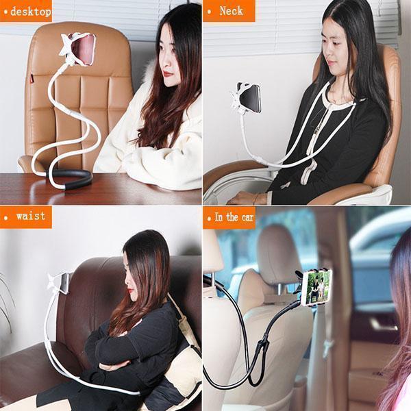 Neck-mounted lazy mobile phone holder