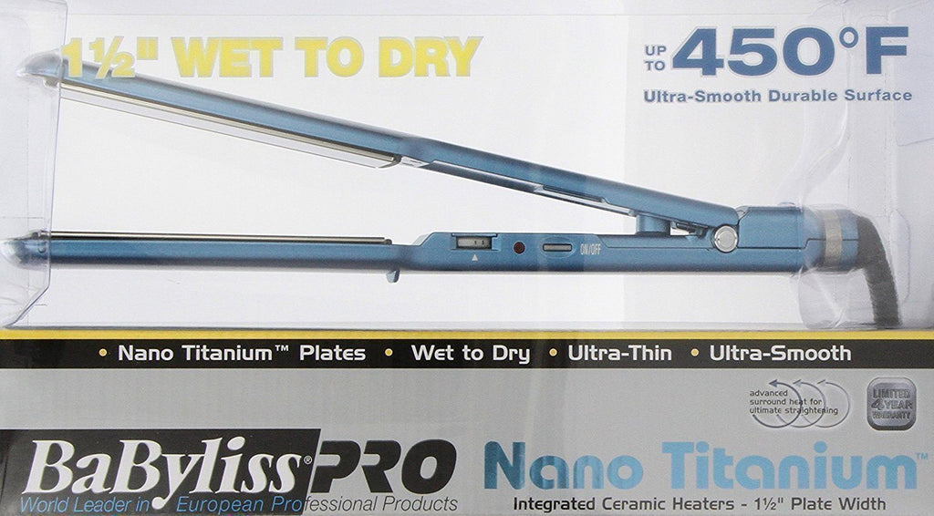 BaBylissPRO Nano Titanium-Plated Wet-to-Dry Ultra-thin Straightening Iron, 1.5 Inch 60% OFF TODAY !!