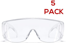 Carfia Safety Glasses with Clear Anti Fog Scratch Resistant Wrap-Around Lenses, No-Slip Grips for Construction, Shooting, Lab Work, and More!