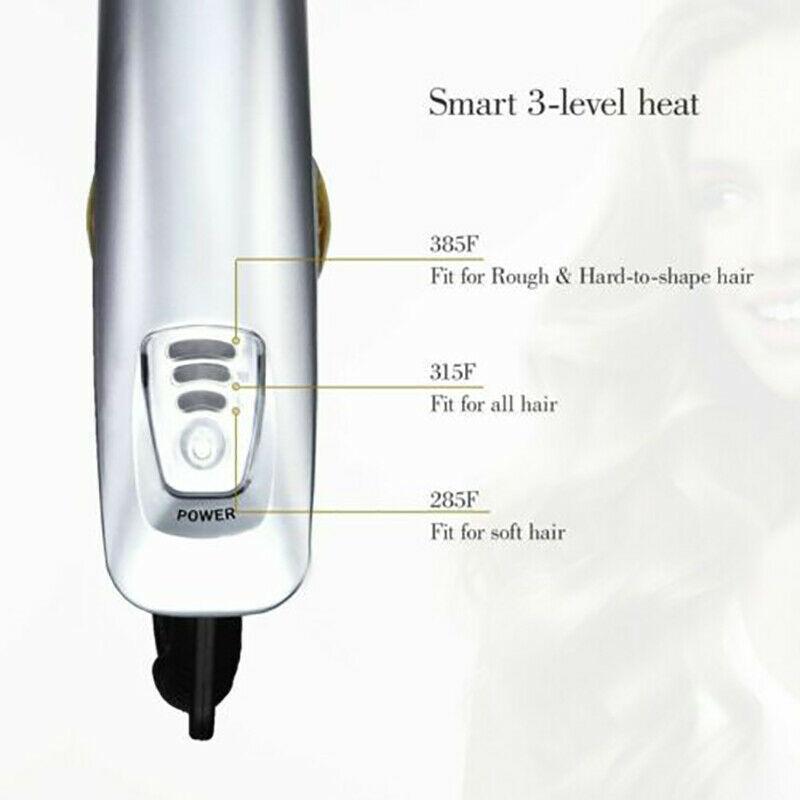 Professional 2-Way Rotating Curling Iron Hair Brush Curler Straightener