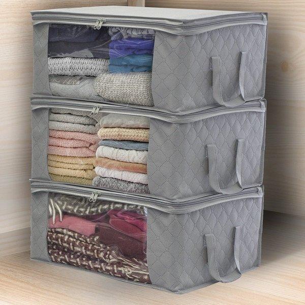 Folding Bamboo Charcoal Clothes Storage Bag