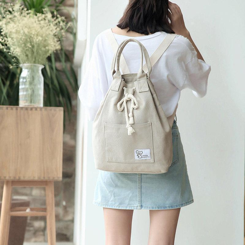 Canvas Multi-function Backpack String Large Capacity Waterproof Bucket Handbags/Shoulder bags