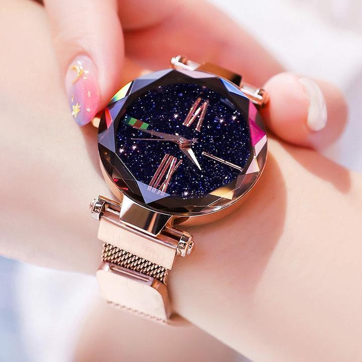 Rorios Custon Diamond Starry Sky Magnetic Watchband Engraved Watches