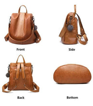 Load image into Gallery viewer, Premium Leather Three Way Anti-Thief Women's Backpack