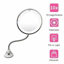 Load image into Gallery viewer, 360° Flexible Light Up 10X Magnification Makeup Mirror