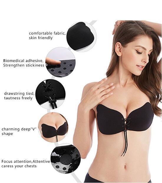 Strapless Bra Sticky Adhesive Invisible Push Up Backless Silicone Bra for Woman