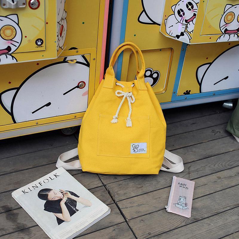 Canvas Multi-function Backpack String Large Capacity Waterproof Bucket Handbags/Shoulder bags