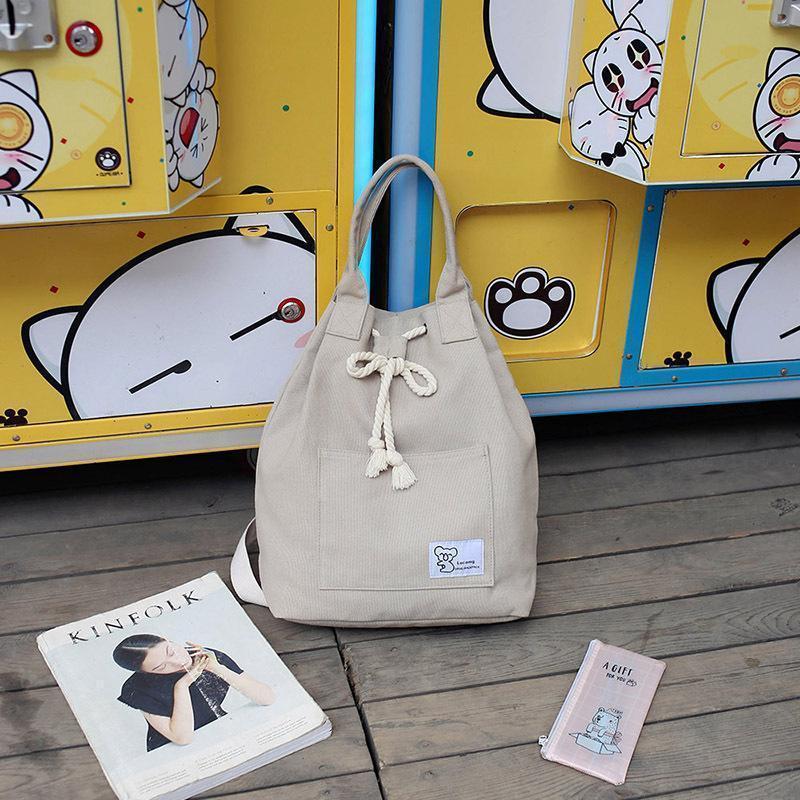 Canvas Multi-function Backpack String Large Capacity Waterproof Bucket Handbags/Shoulder bags
