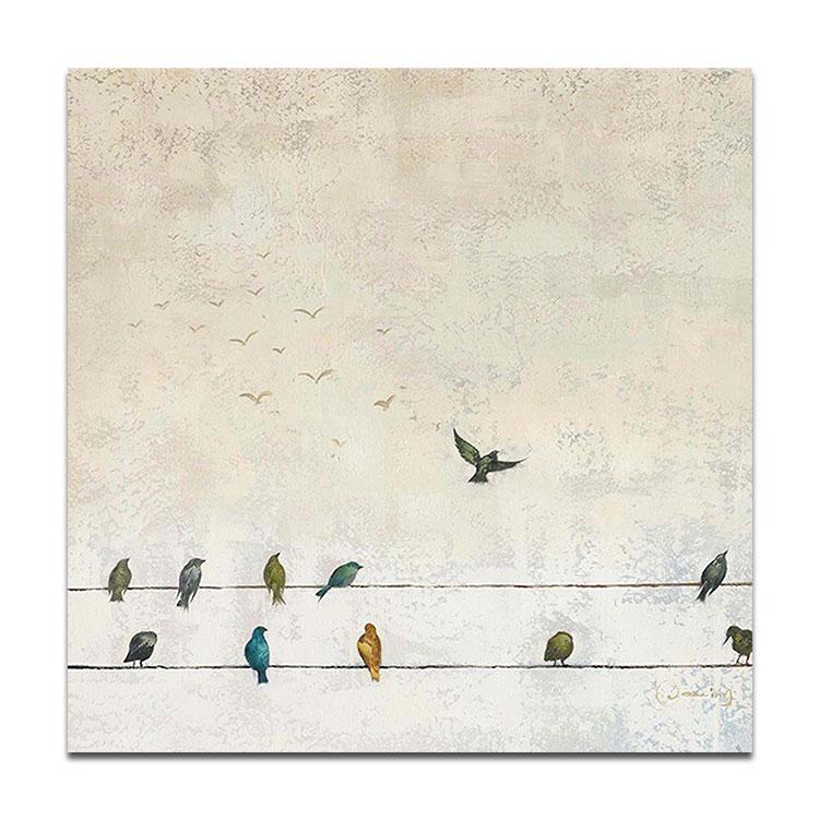 Oil painting bird-Migratory birds return