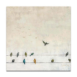 Oil painting bird-Migratory birds return