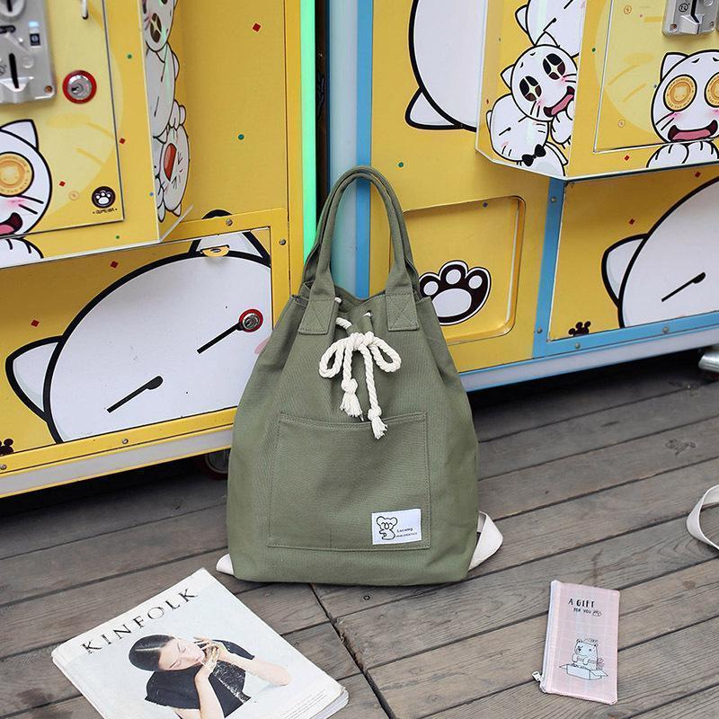 Canvas Multi-function Backpack String Large Capacity Waterproof Bucket Handbags/Shoulder bags