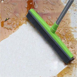 Multi-function Long Handle Natural Rubber Broom with Squeegee