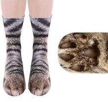 Load image into Gallery viewer, 3D Printed Animal Paw Crew Socks Warm Unisex Cosplay Novelty Cotton Socks