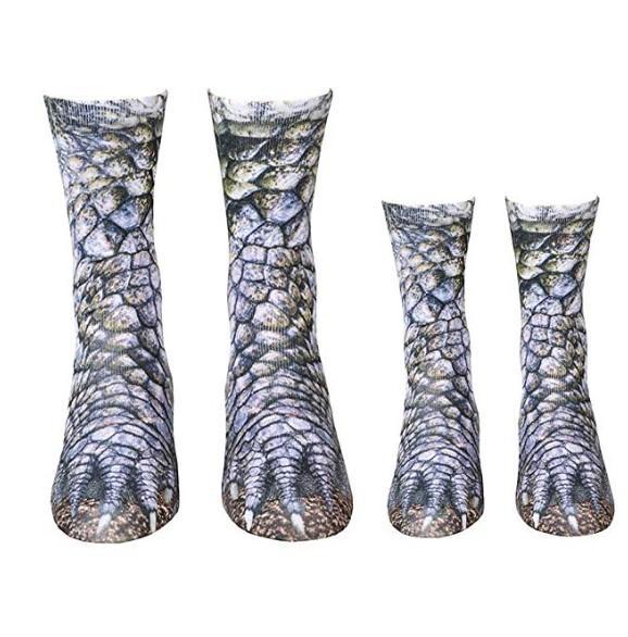 3D Printed Animal Paw Crew Socks Warm Unisex Cosplay Novelty Cotton Socks