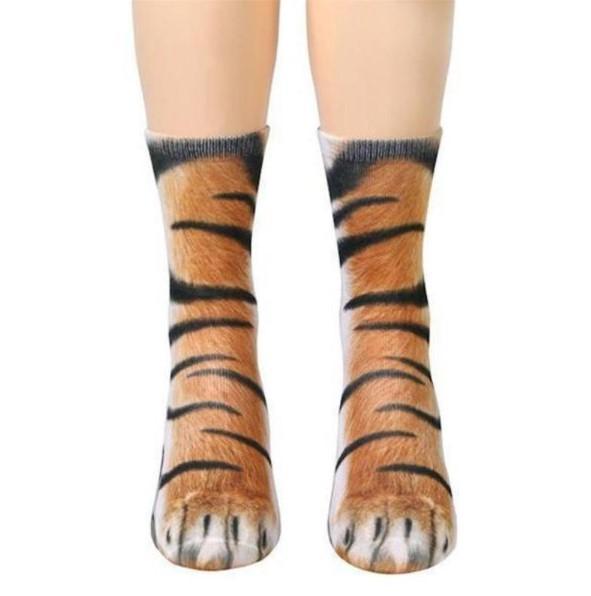 3D Printed Animal Paw Crew Socks Warm Unisex Cosplay Novelty Cotton Socks