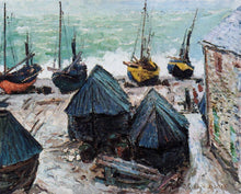 Load image into Gallery viewer, Boats on the Beach Etretat 2
