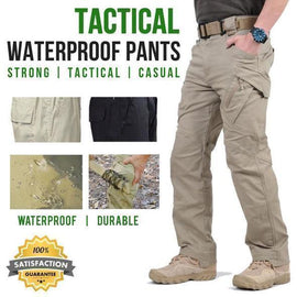 Tactical Pants Waterproof Ripstop Outdoor Cargo Work Pants with Elastic Waist
