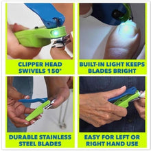 Load image into Gallery viewer, Handle 150 Degree Swivel Nail Clipper with LED Light As Seen on TV