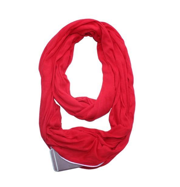 Women Convertible Pocket Scarf with Zipper