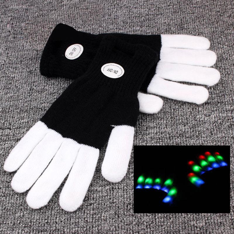 LED Glow Gloves Rave Light Flashing Finger ( 1 Pair )