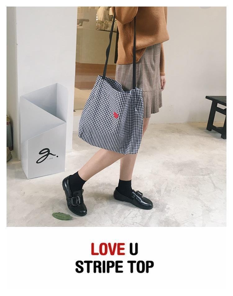 HEART + PLAID TOTE BAG