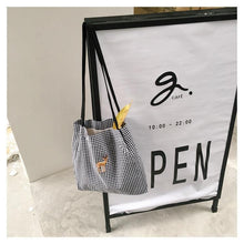 Load image into Gallery viewer, HEART + PLAID TOTE BAG