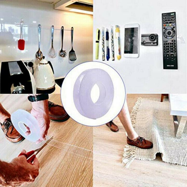 Double sided Multi-Functional Nano-Adhesive Residue-Free Transparent Super-Adhesive Tape Roll