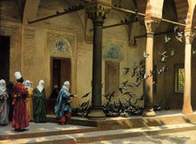 Load image into Gallery viewer, Harem Women Feeding Pigeons in a Courtyard
