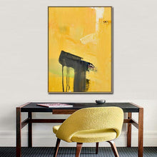 Load image into Gallery viewer, Black and Gold abstract painting Decor art