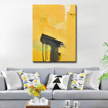 Load image into Gallery viewer, Black and Gold abstract painting Decor art